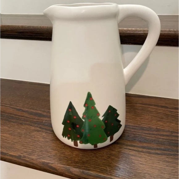 TABLE TOPS UNLIMITED” CHRISTMAS TREE WHITE HOLIDAY PITCHER - Picture 6 of 6